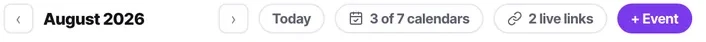 The header states how many calendars you are showing out of how many you have connected.