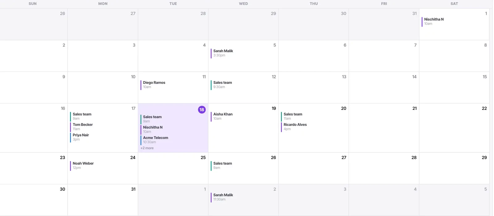 Your weekly pattern narrowed by what is already in the calendar. The invitee sees the overlap.
