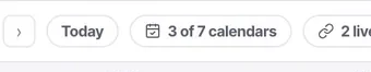 Today, beside the month navigation. The calendar filter sits next to it.