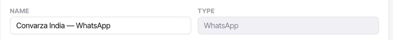 Name and type. Name a calling channel for the market it serves — you will pick it from a list in campaigns.