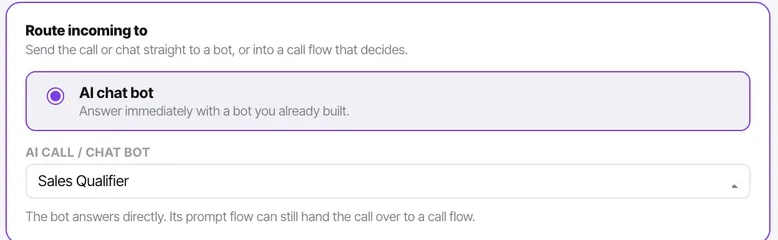 Routing is the same control as every other channel. One thing answers.