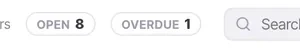 Open and overdue in the header. The second number is the health check on whether follow-ups happen.